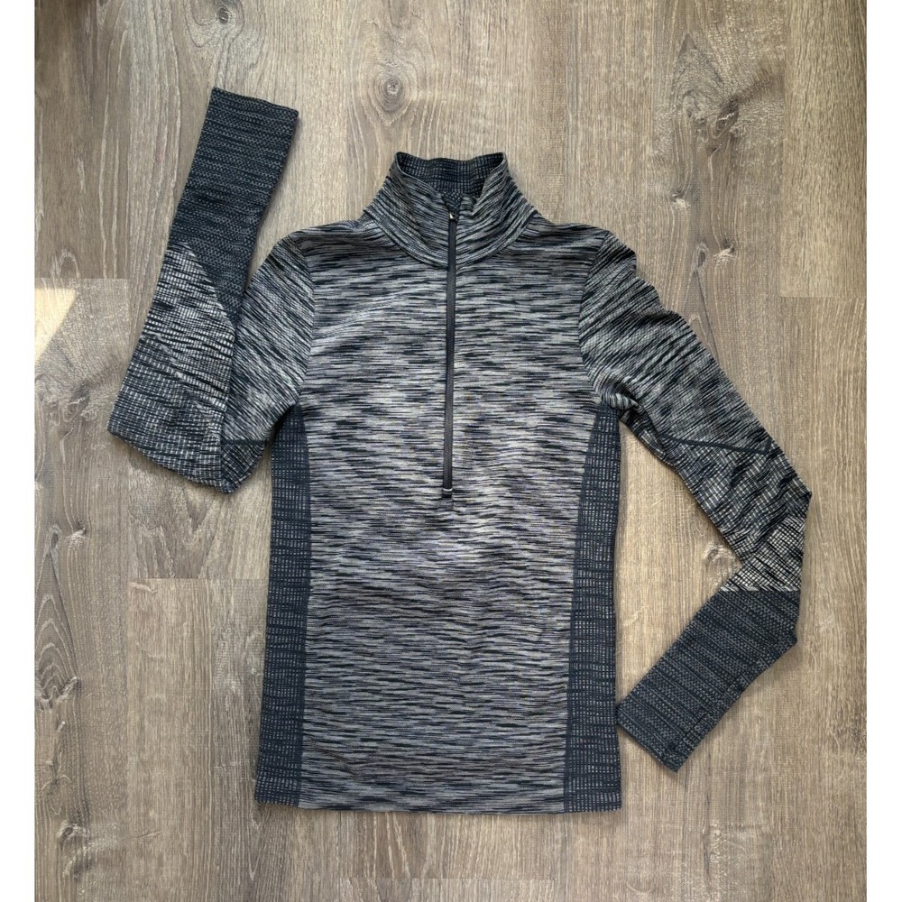 Athleta Long Sleeve Mock Neck 1/2‎ Zip Pullover Top Navy Blue Size Extra Small